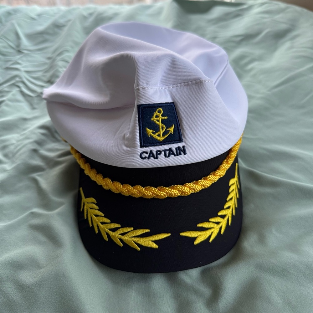 SHEIN Unisex Embroidered Captain’s Hat Sailor Uniform Prop Adjustable Back - Picture 2 of 5